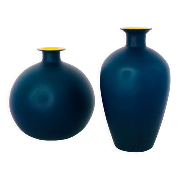 Murano glass vases in the style of Carlo Moretti, Italy 1970s