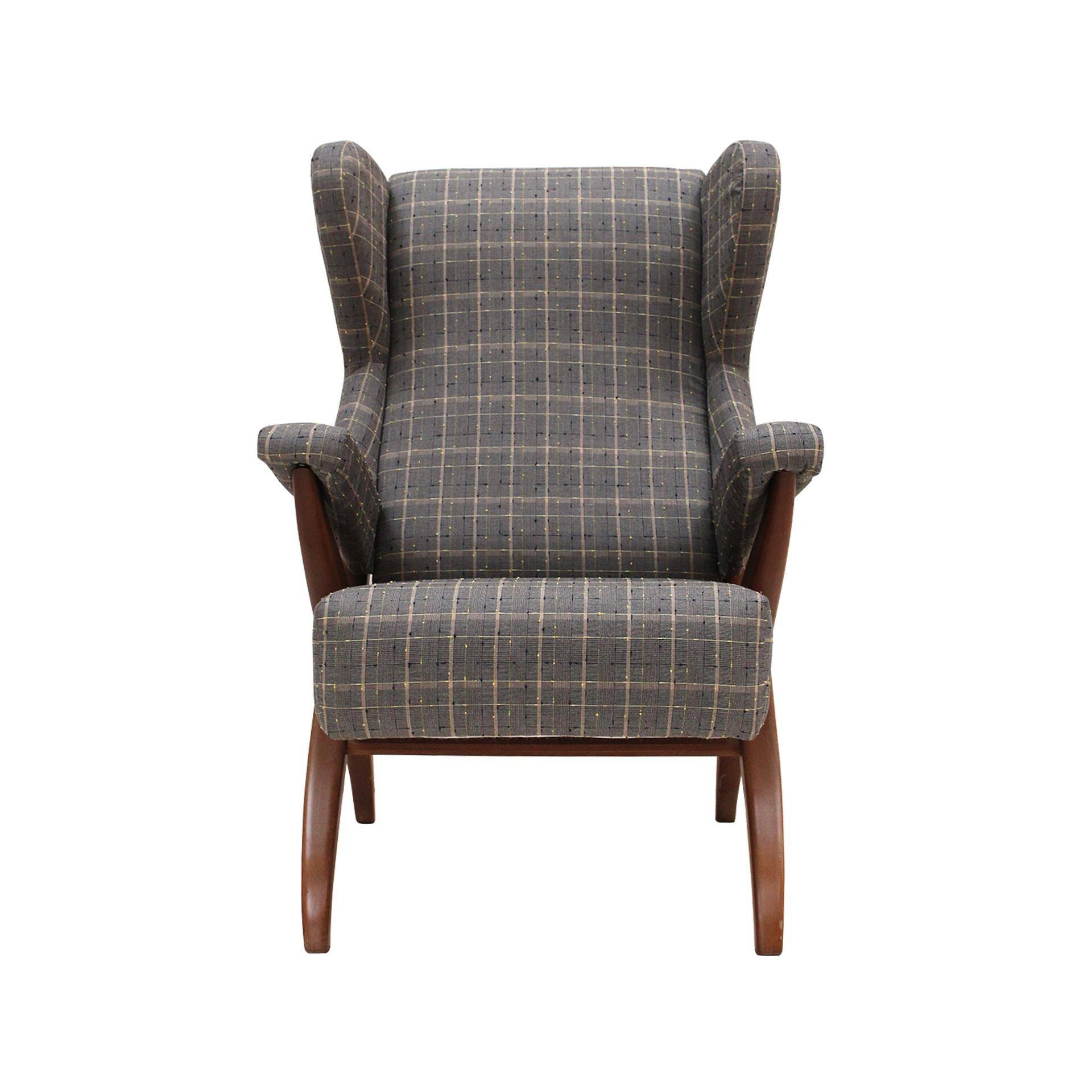 Mid-Century Franco Albini Fiorenza Graphite-blue Wool Ash Italian 1950 Armchair