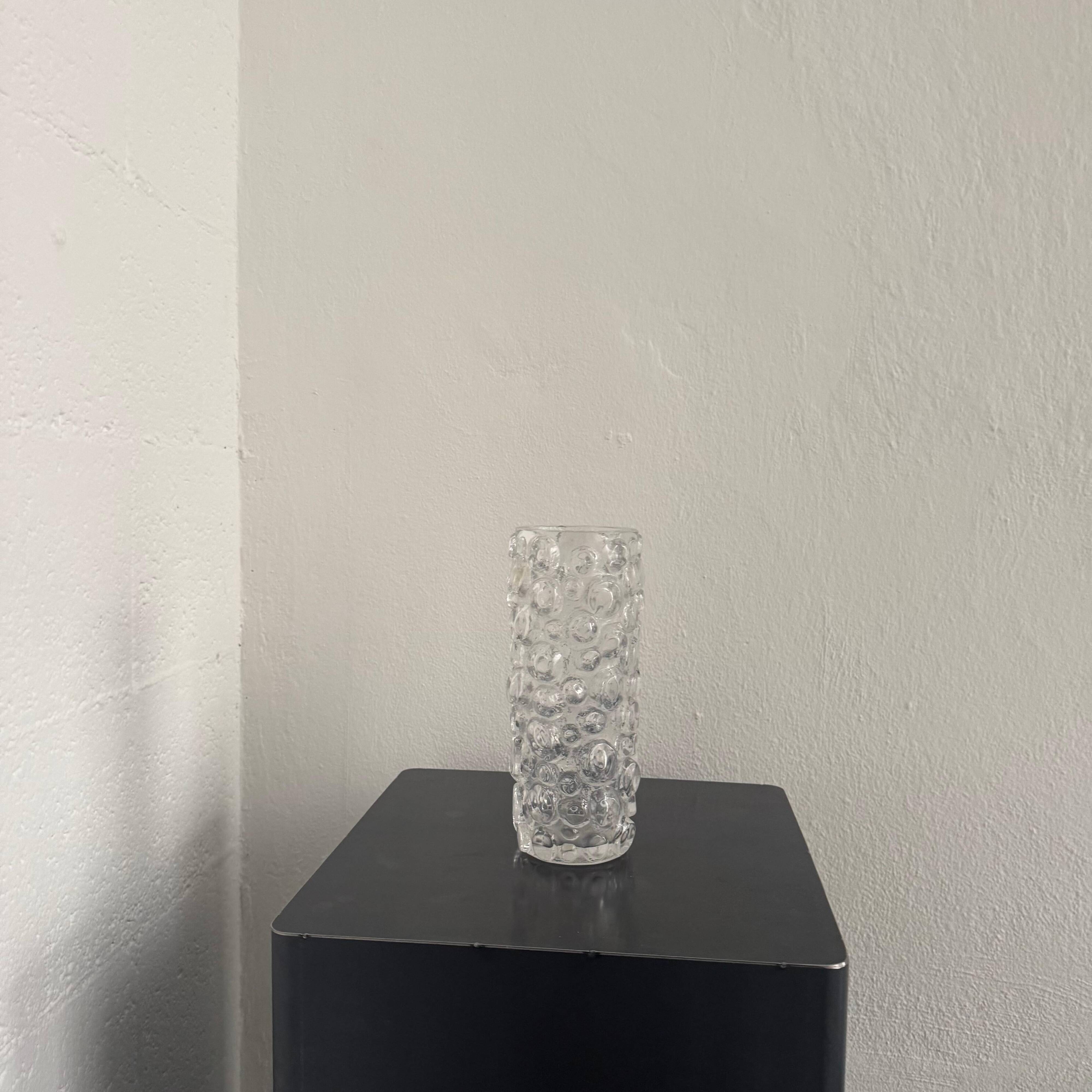 Clear decorative Vase sculpture with spikes, glass vase