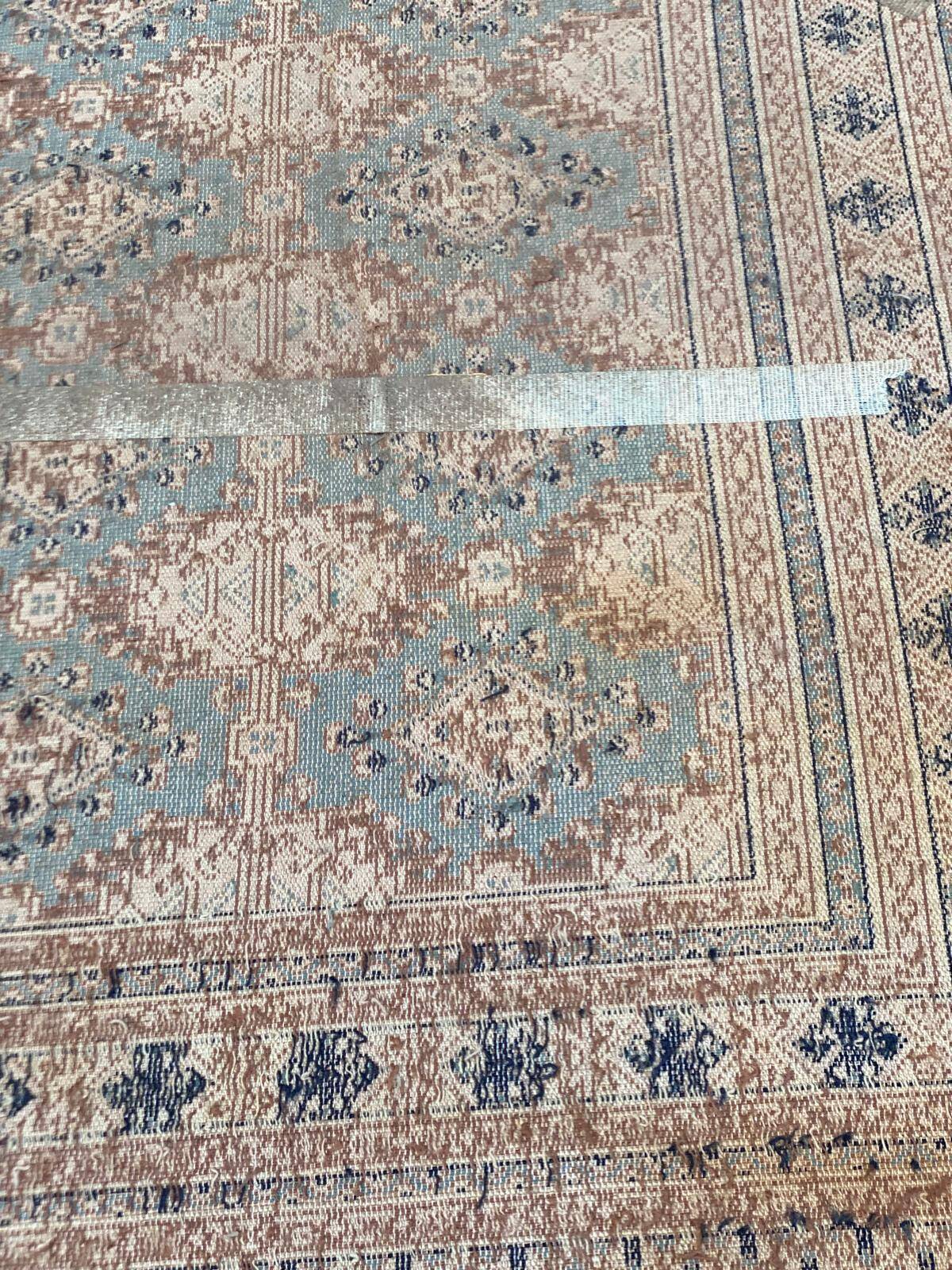 Persian wool rug blue green 125x190