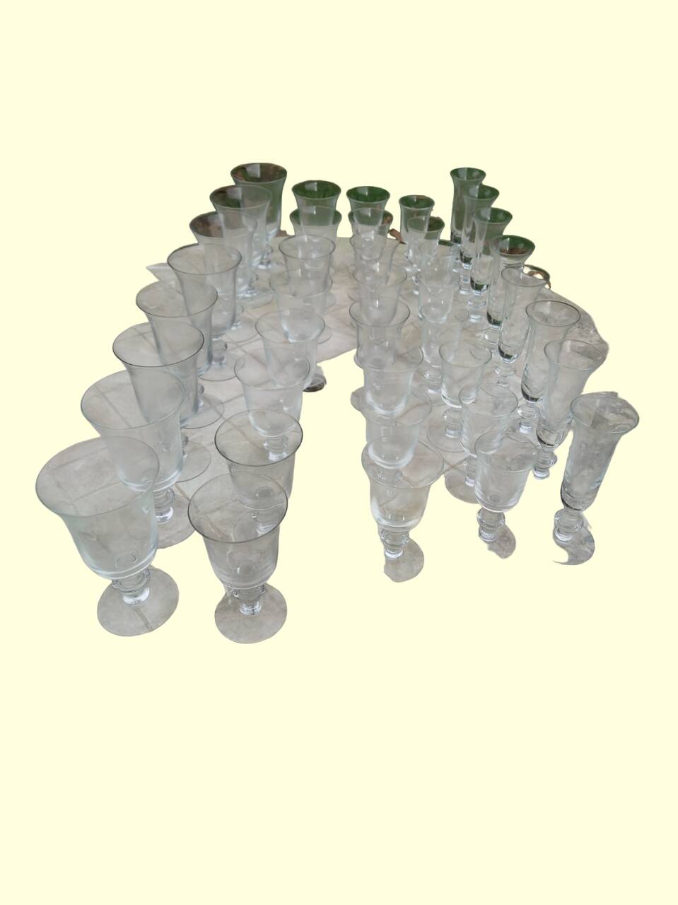 Set of 40 La Rochère Amitier crystal glasses from the 19th century + 8 replacements