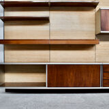 Modular wall system with rosewood panels Georges Frydman 70 years efa editor