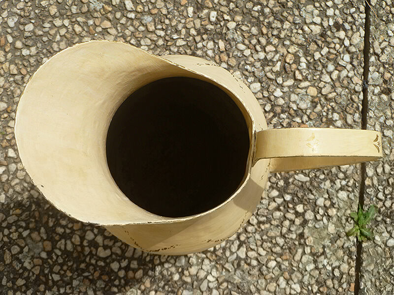 Vintage painted copper jug