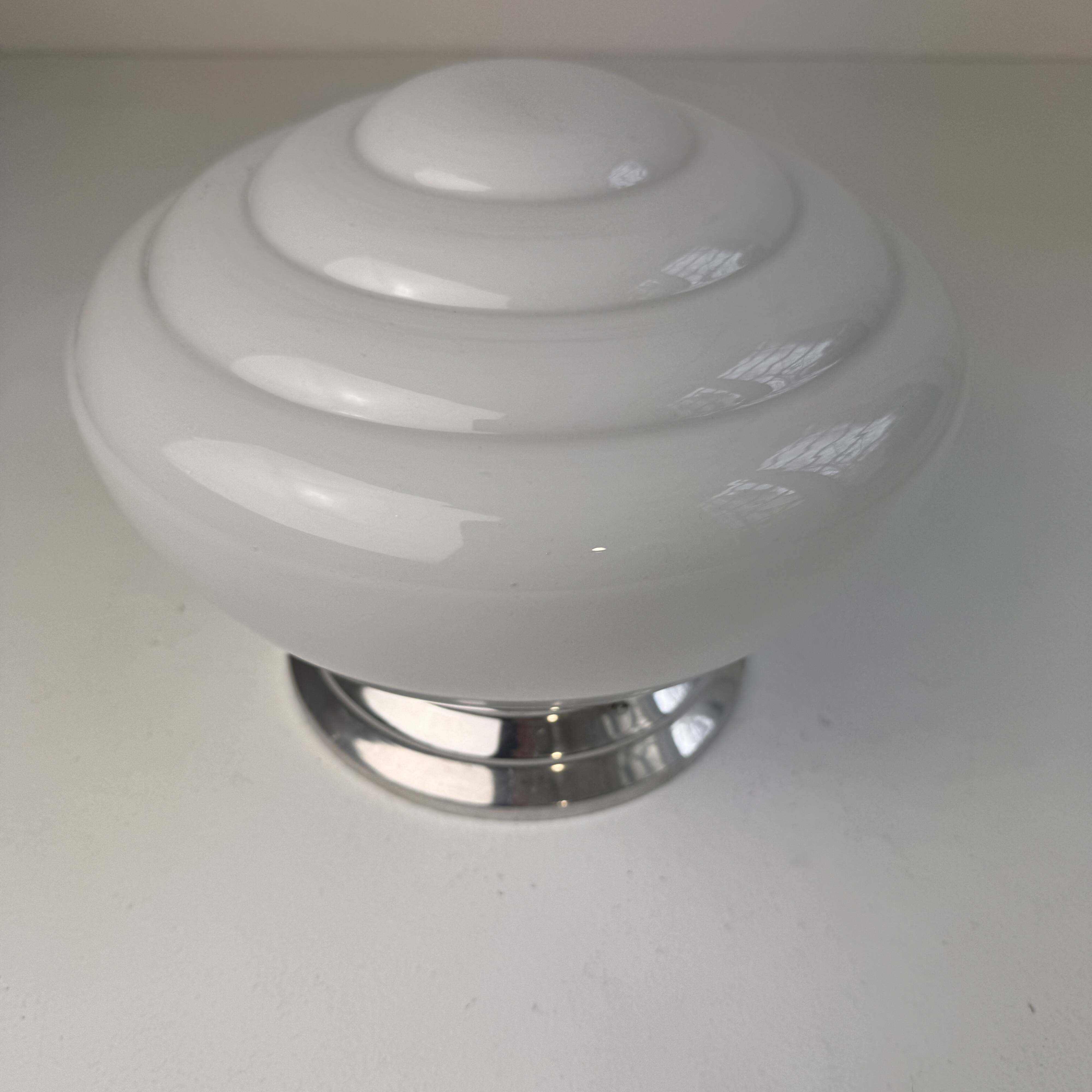 Antique applique or ceiling light in opaline art deco