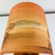 Wooden wall lamp and silk lampshade, vintage, 1960s.