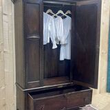 English oak wardrobe from the beginning of the 20th century - Dismantable into 3 parts