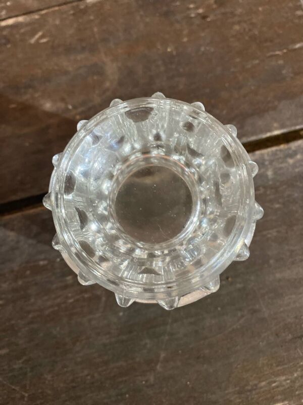 Paire de bougeoirs tchèques en verre moulé anciens Frantisek Vizner