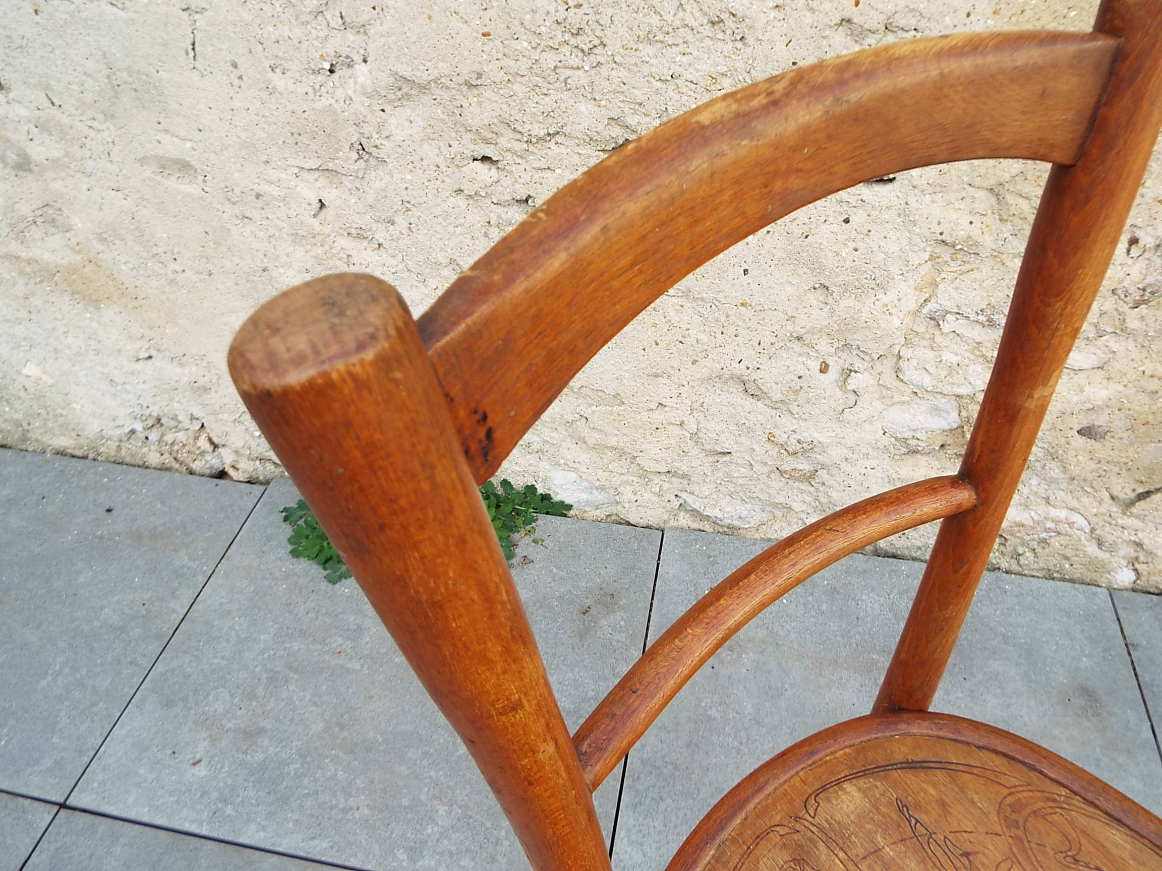 Decorated seated bistro chair