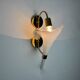 White fleur-de-lys wall lamp, murano glass, Italy, 1970