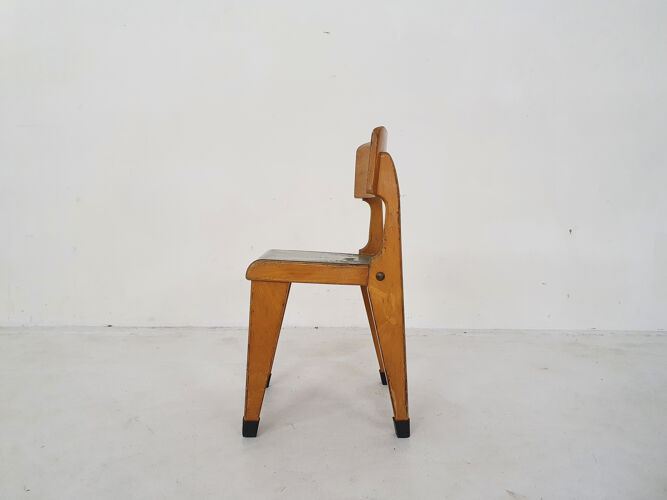 Small kids school chair, France 1950's