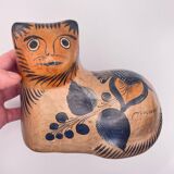 Glazed terracotta cat folklore Mexican art