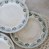 6 flat iron earth plates Nouvelles Galeries Ennegé Paris Robert model 1930s