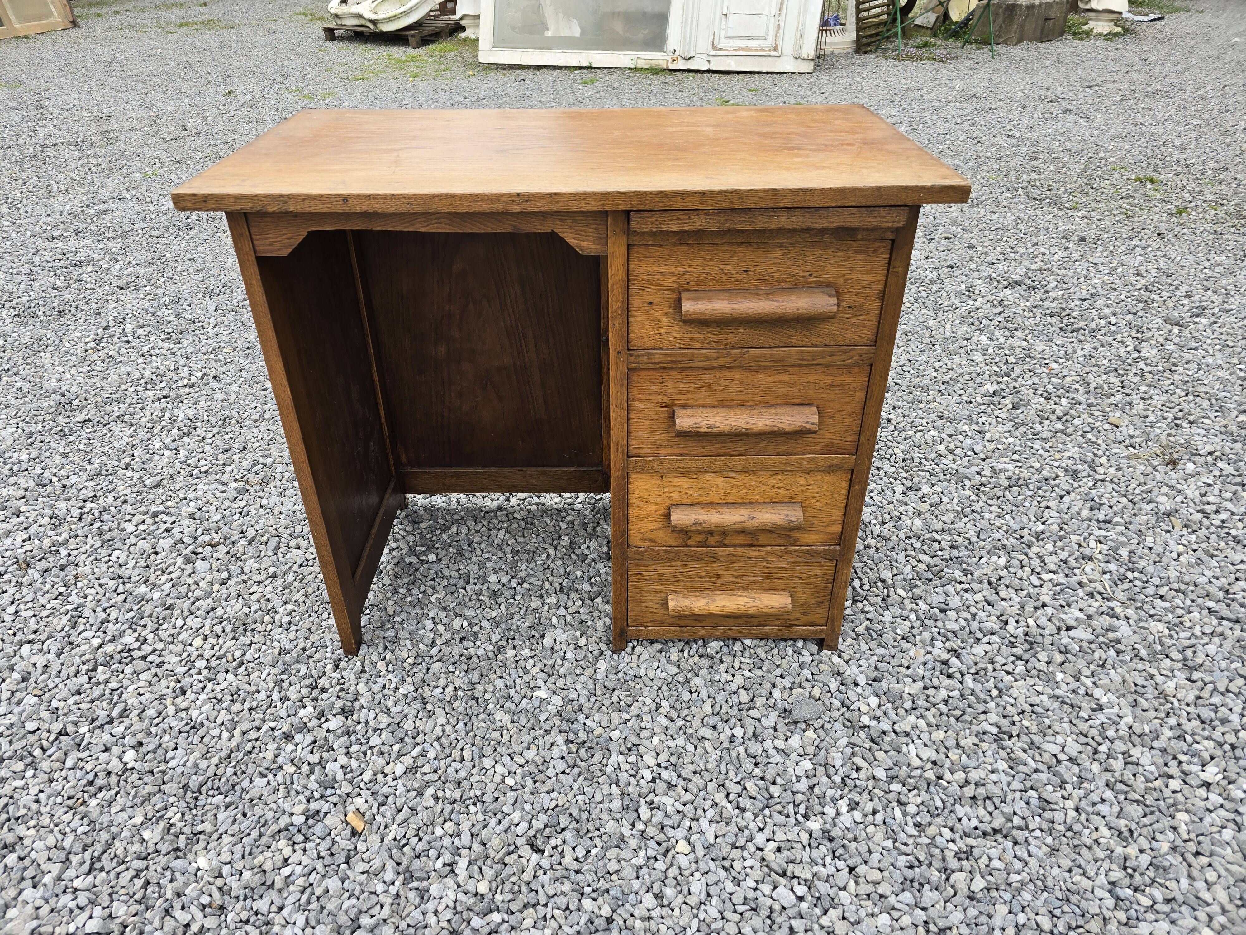 Oak children's desk with drawers