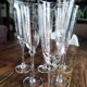Set of 6 tulip-shaped champagne flutes in voluted glass