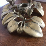 Golden bronze flower candlestick