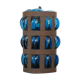 Blue blown glass and metal pendant light, 1970s