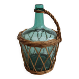 Glass and wicker demijohn