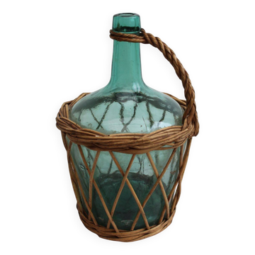 Dame-jeanne en verre et osier