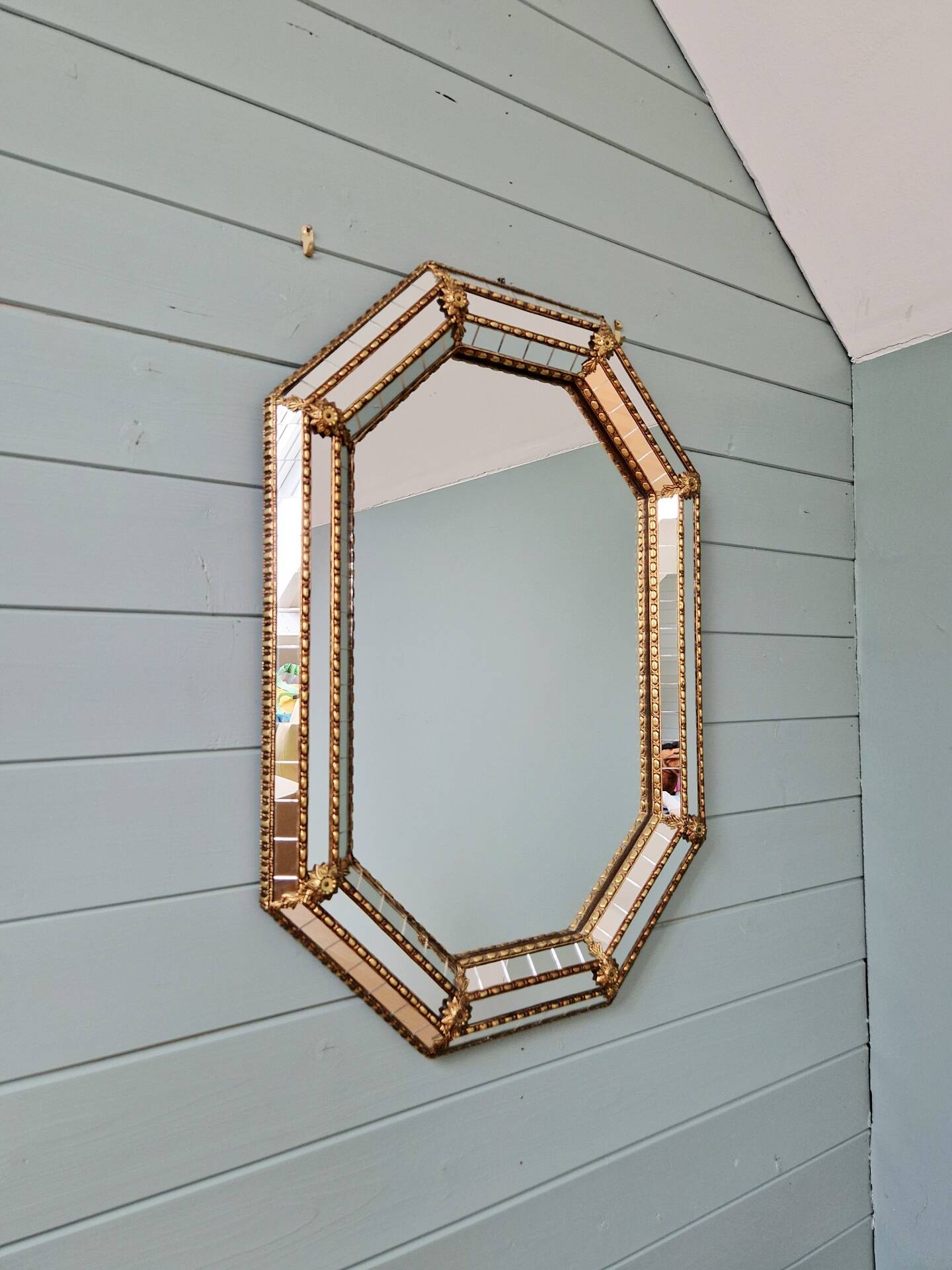 Venetian mirror with brass frames, 1970s-80s