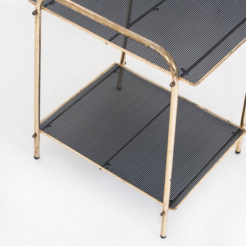 Vintage side table in gilded and painted iron. France, 1950s.