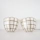 Pair of wall lamps in vintage mother-of-pearl shell shape