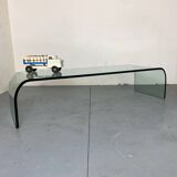 Italian Modernist Glass Waterfall Coffee Table by Angelo Cortesi for Fiam, 1980s