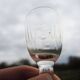 7 antique digestif glasses with Art Deco pattern