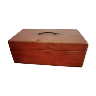 Old wooden box handle metal, storage box