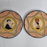 Pair of decorative plates Henriot Quimper, Soulac design, 1973, 18 cm