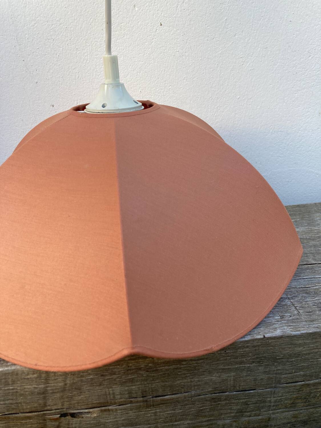 Vintage taupe fabric pendant light