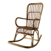 Bamboo and rattan rocking chair