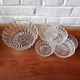 Vintage glass dessert service, bowls and serving dish.
