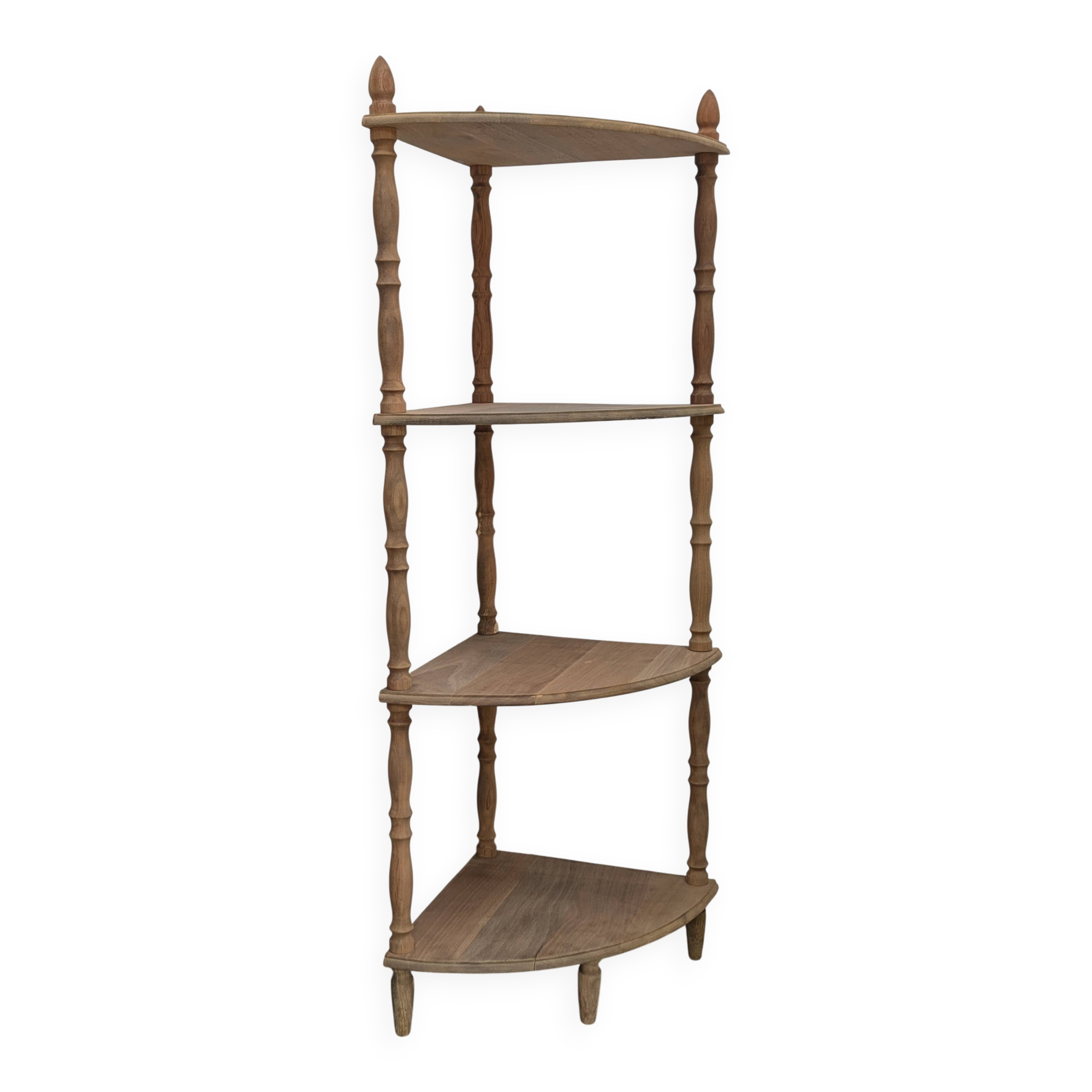 Étage d'angle en bois - Quart de cercle