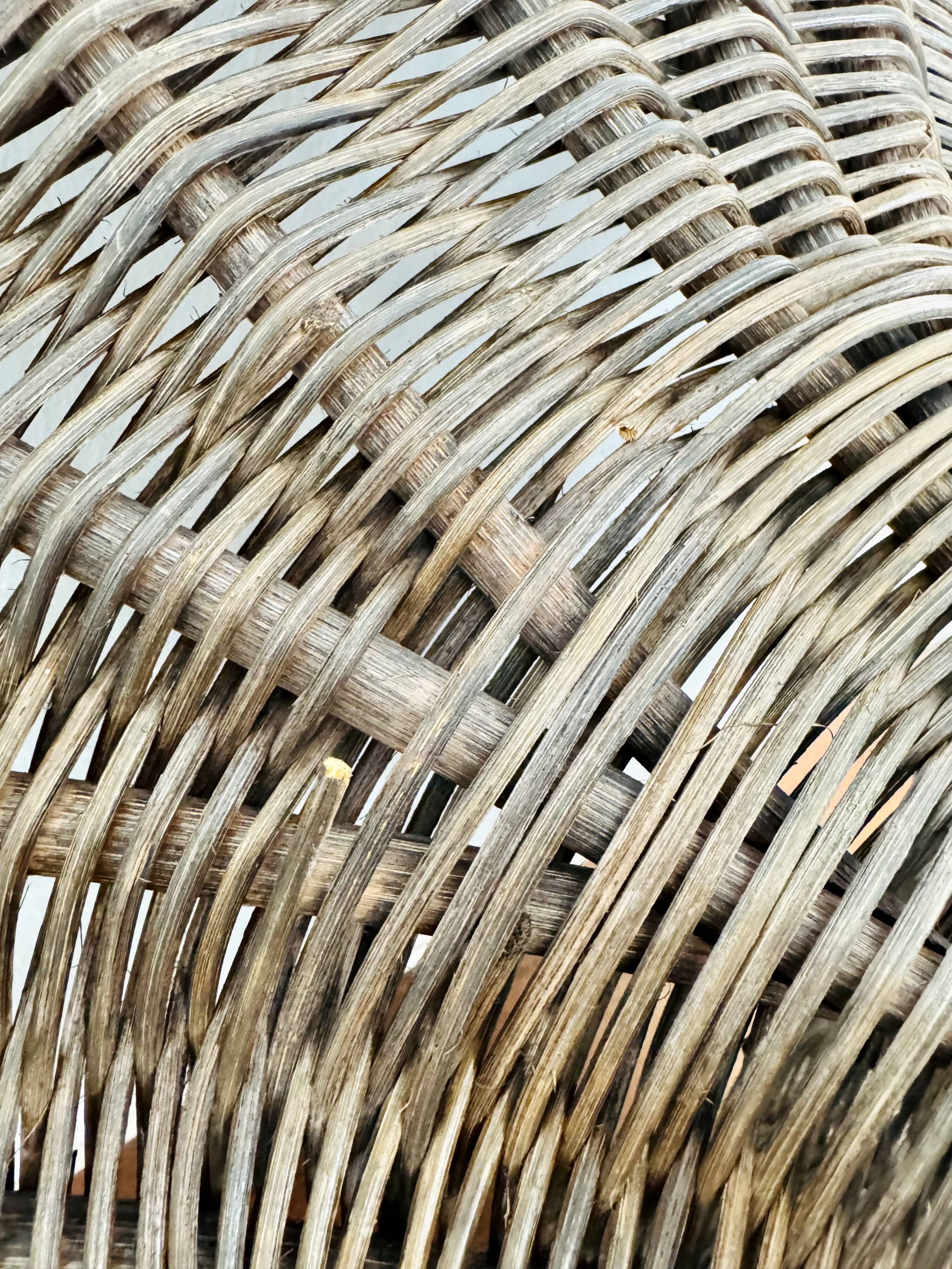 Large Italian Tulip Wicker Pendant Lamp