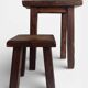 Vintage Rustic French Oak Stool in Pierre Chapo Style, Early 20th-C