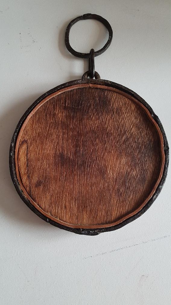 Round wrought iron mirror in the 1950s - 21cm