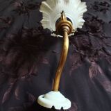 Swan neck and tulip glass wall light, porcelain lamp