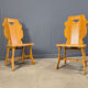 Vintage rustic dining chairs, set of 4 - 1960s