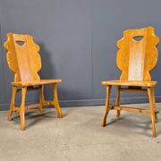 Vintage rustic dining chairs, set of 4 - 1960s