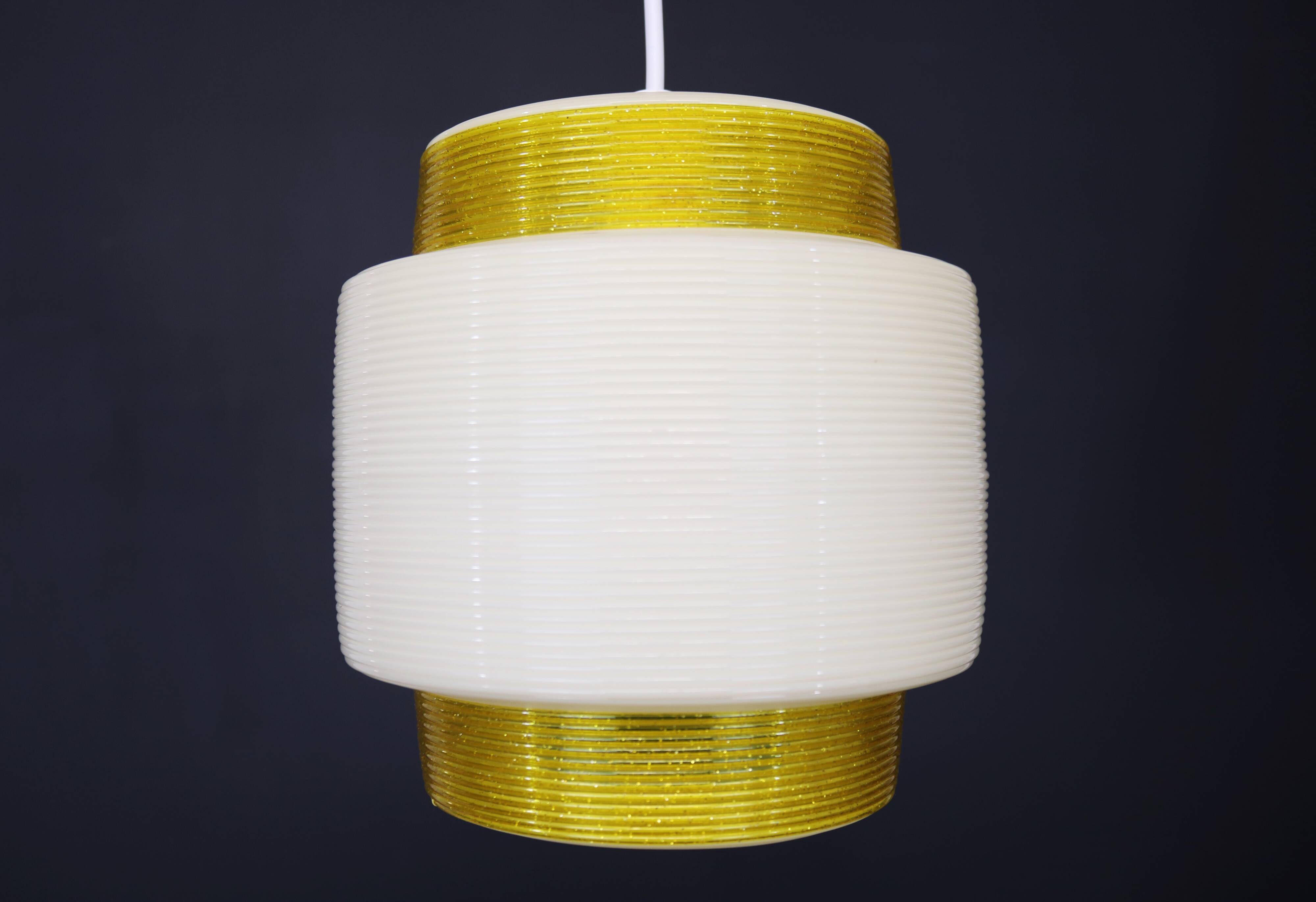 Ultra rare and old yellow and white Rotaflex lamp by Yahsa Heifetz