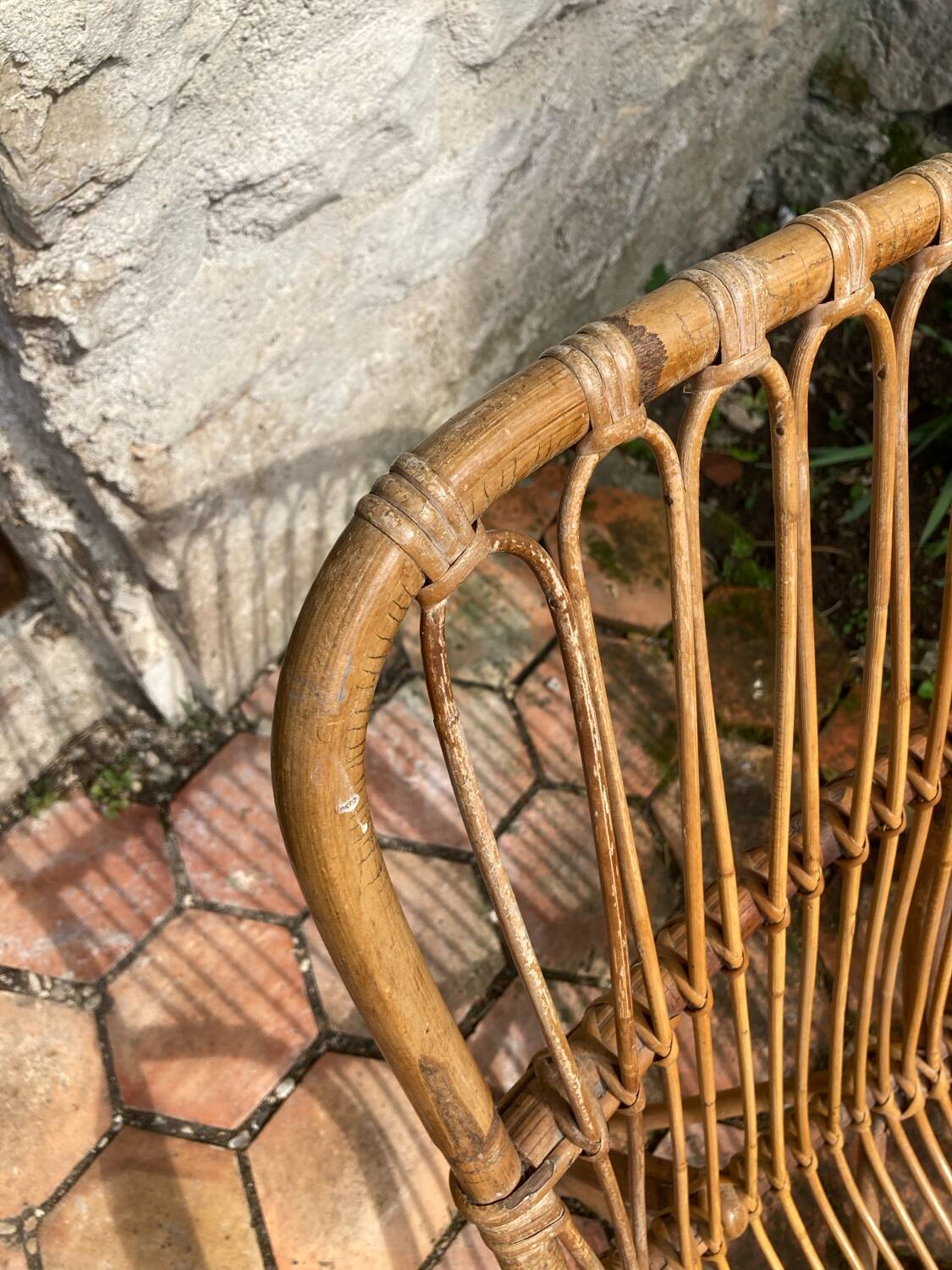 Vintage rattan armchair