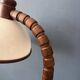 Mid-century floor lamp in brown wood by Steinhauer with an acrylic glass shade.