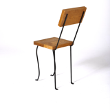 Chair in wood and black metal, 1990s