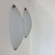 Pair of vintage wall lights, chrome and sandblasted glass, Italy 1980.