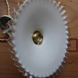 White toothed opaline hanging lamp