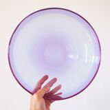 Large purple glass bowl 1970