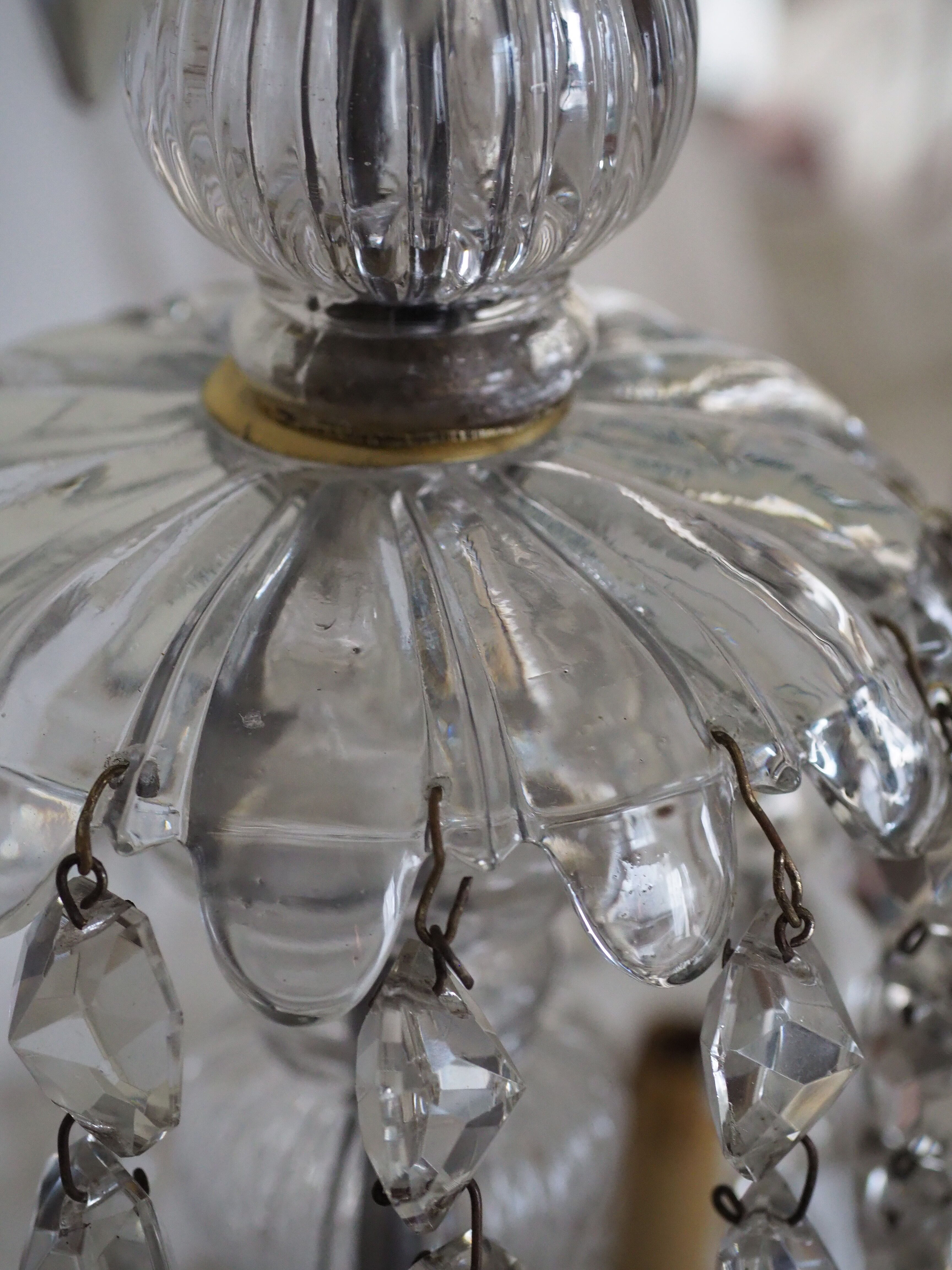 Napoleon III chandelier with crystal pendants, signed Portieux 19th century