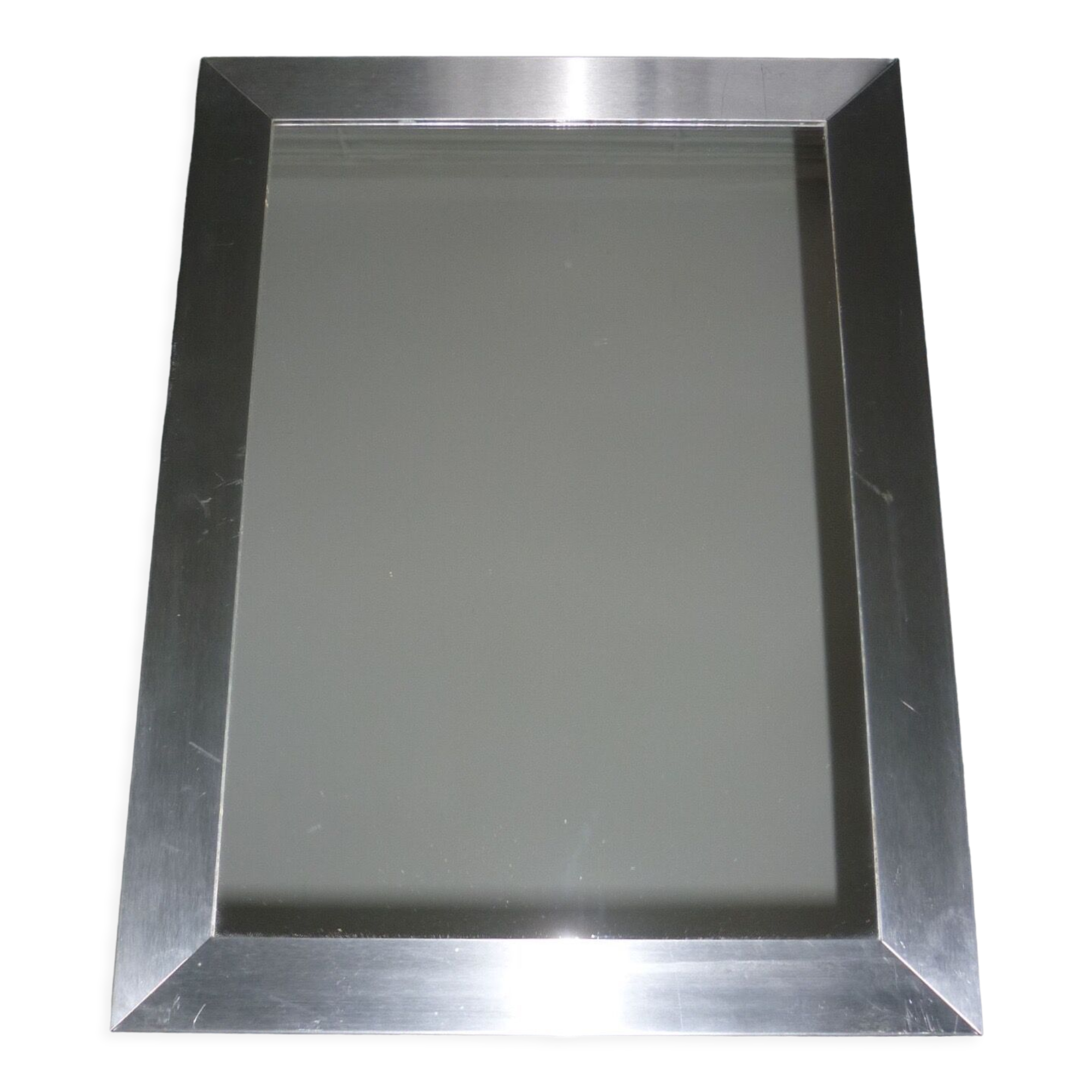 Miroir rectangulaire moderne cadre en acier brossé