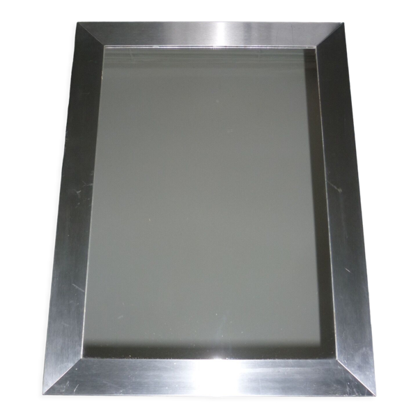 Miroir rectangulaire moderne cadre en acier brossé — Beyit