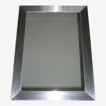 Modern rectangular mirror brushed steel frame